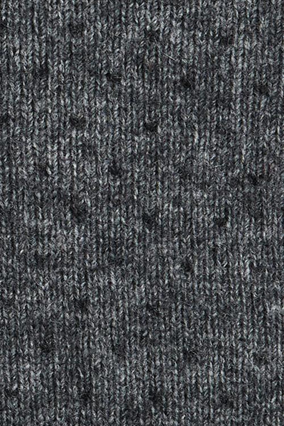 Possum Merino Two Tone Button Cardigan Charcoal
