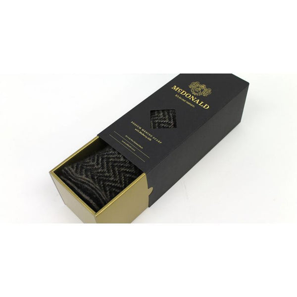 Possum Merino Two Tone Herringbone Scarf Gift Box