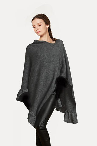 Possum Merino Ruffle Edge Poncho