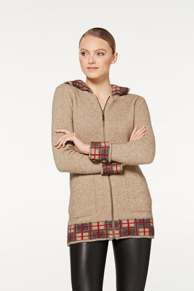 Possum Merino Tartan Jacket with Hood