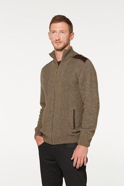 Possum Merino Zip Jacket with Lambskin Trim