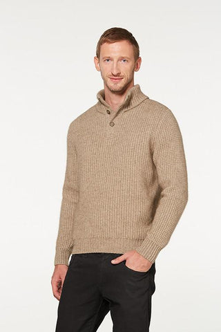 Possum Merino Placket Jumper with Button