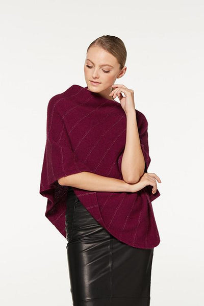 Possum Merino Metallic Detail Poncho