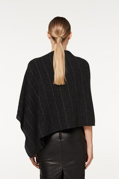 Possum Merino Metallic Detail Poncho