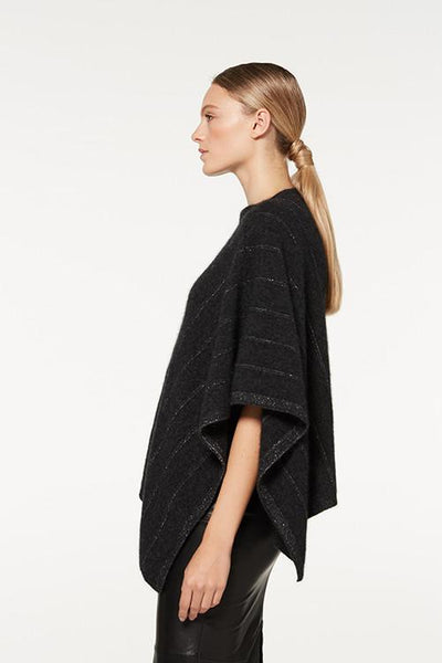 Possum Merino Metallic Detail Poncho