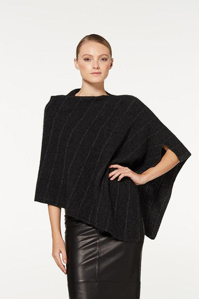 Possum Merino Metallic Detail Poncho