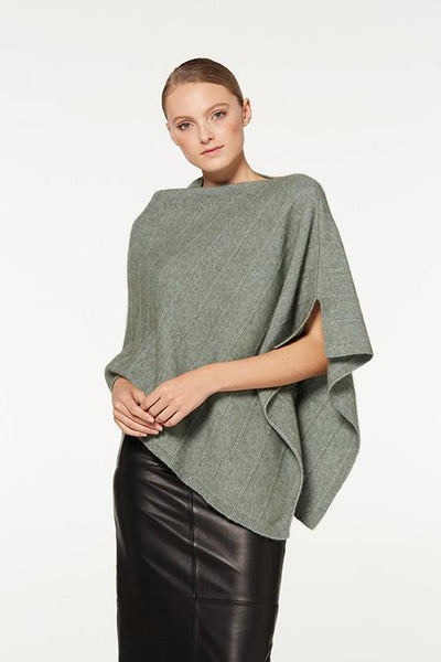 Possum Merino Metallic Detail Poncho