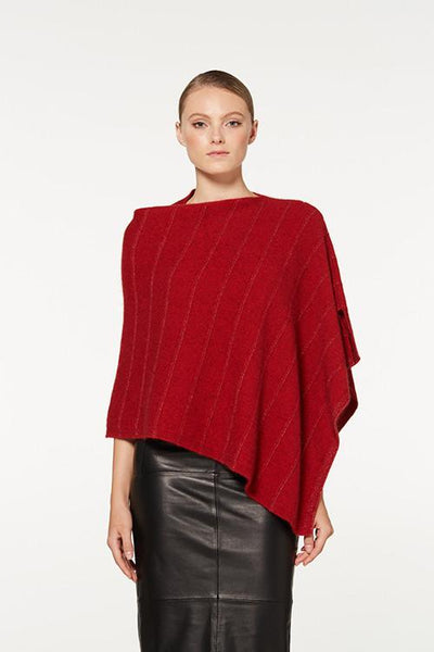Possum Merino Metallic Detail Poncho