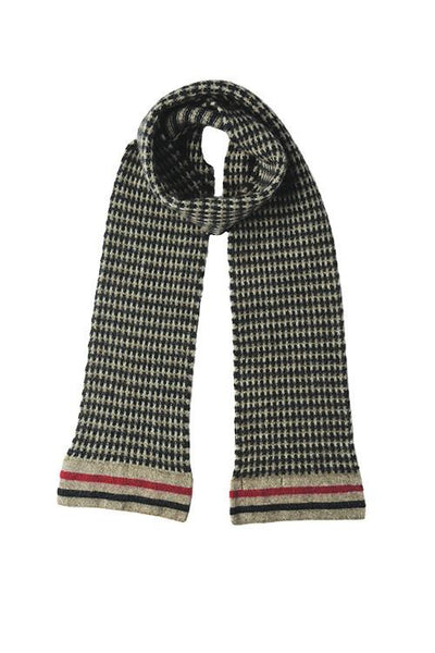 Possum Merino Waffle Scarf Mocha Charcoal Red