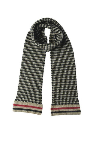 Possum Merino Waffle Scarf Mocha Charcoal Red