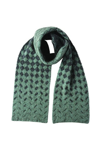 Possum Merino Aztec Scarf Mint Pewter