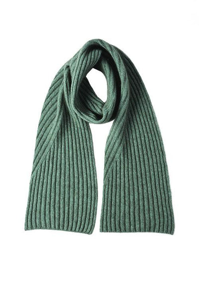 Possum Merino Diagonal Rib Scarf Mint