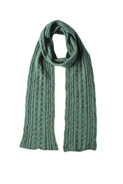 Possum Merino Cable Scarf Mint