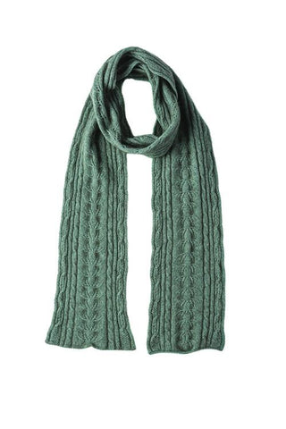 Possum Merino Cable Scarf Mint