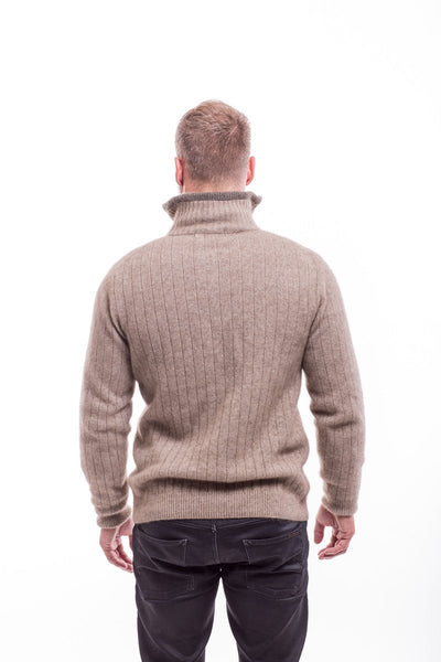 Possum Merino Cable Jersey with Contrast Trim