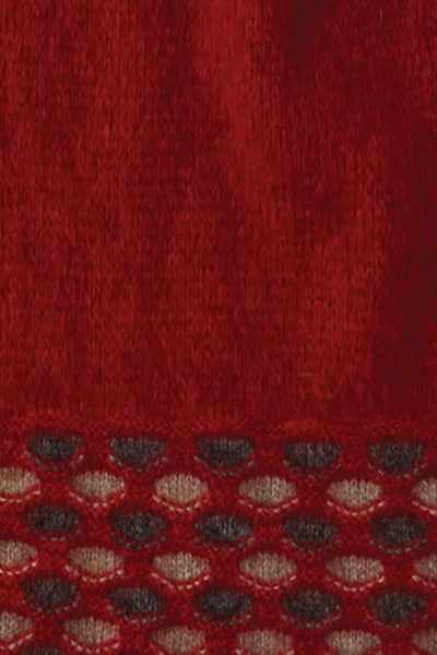 Possum Merino Wave Trim Scarf Red